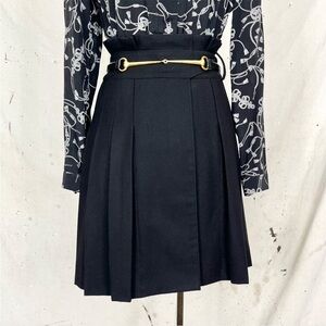 Kenzo Vintage Black Wool Wrap Skirt